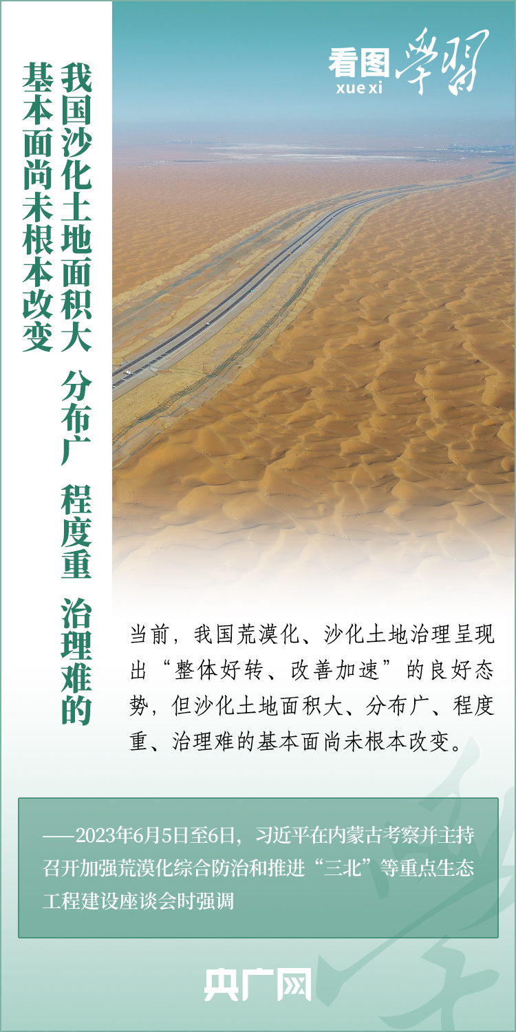 看图学习丨努力创造新时代中国防沙治沙新奇迹