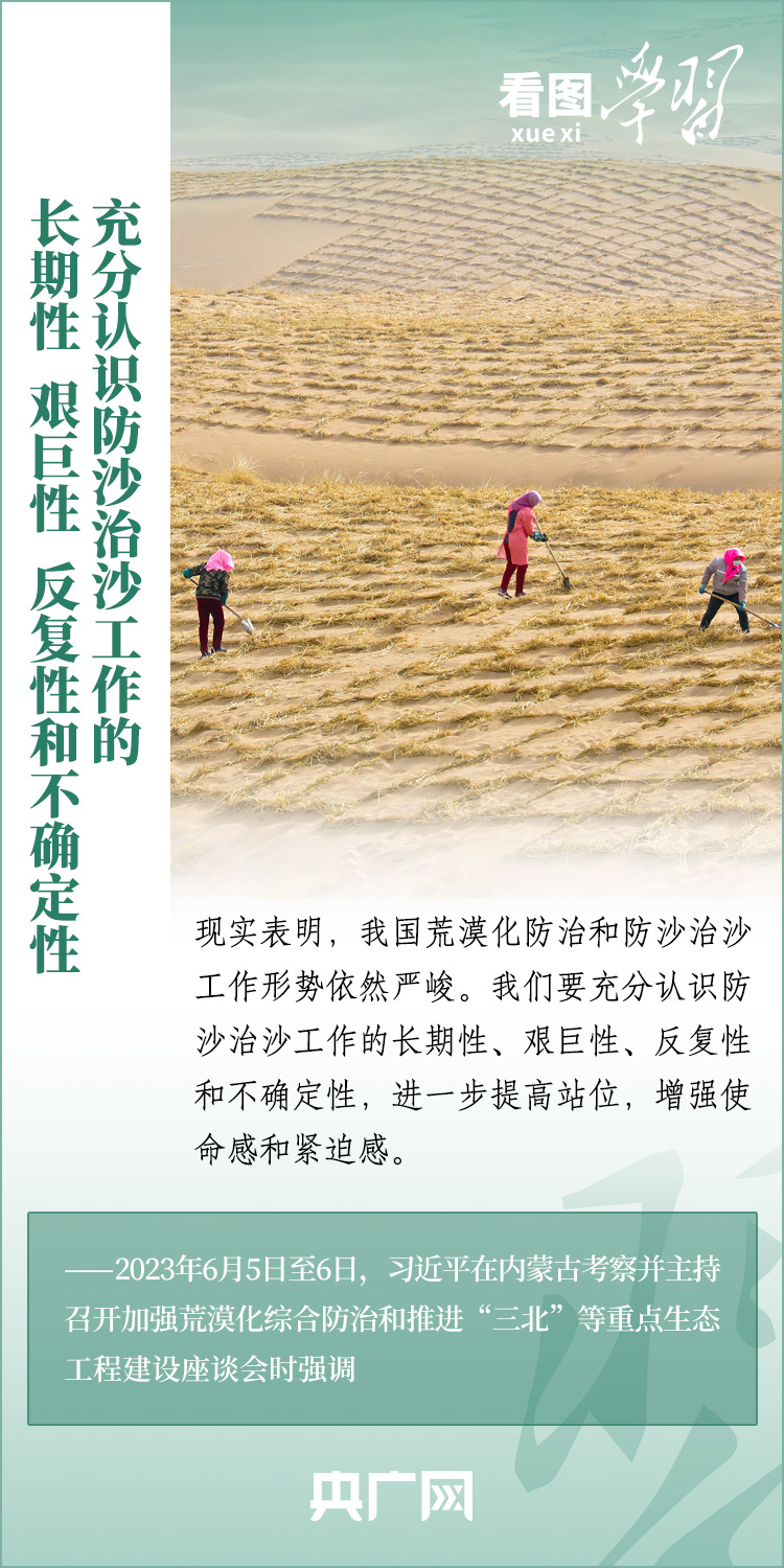 看图学习丨努力创造新时代中国防沙治沙新奇迹
