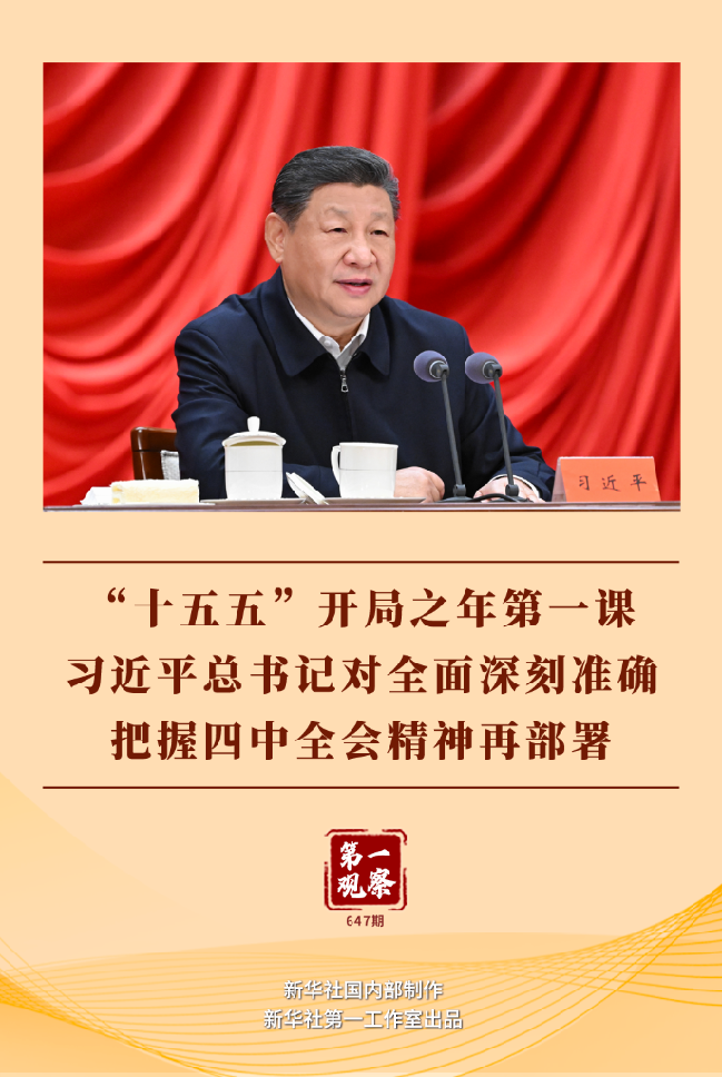 “十五五”开局之年第一课,习近平总书记对全面深刻准确把握四中全会精神再部署